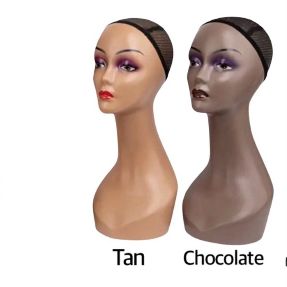 🔴SOLD🔴Mannequin Head Only Tan and Chocolate display available.